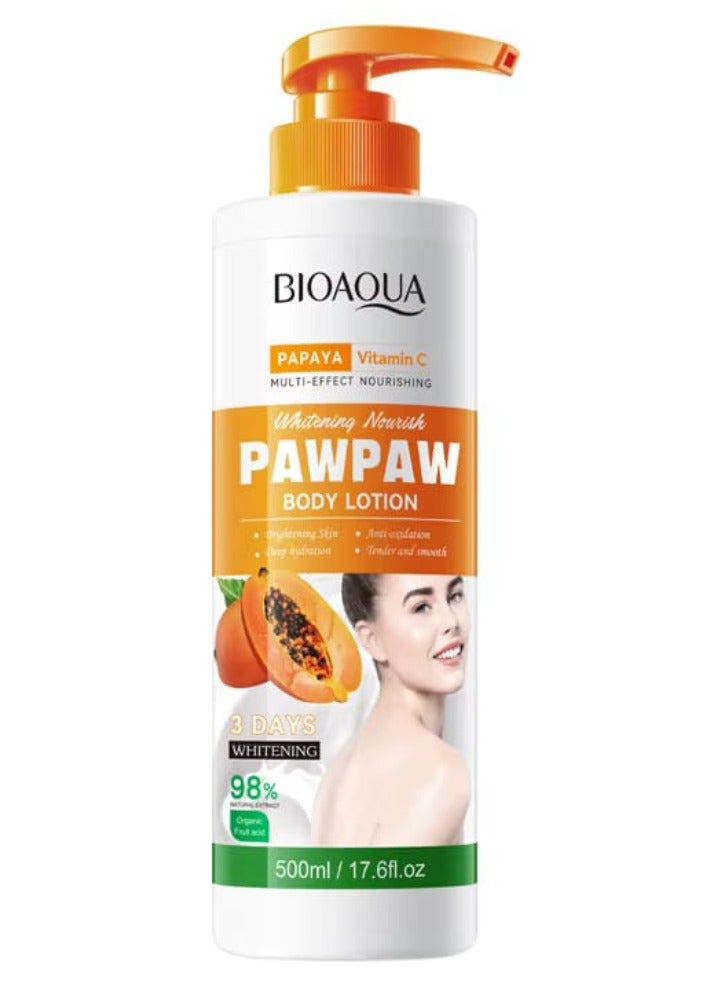 BIOAQUA Paw Paw Body Lotion With Papaya And Vitamin C 500 ml - Image 1